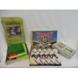 A Subbuteo Table Soccer set (Continental Club Edition), a Subbuteo Table Cricket game plus three