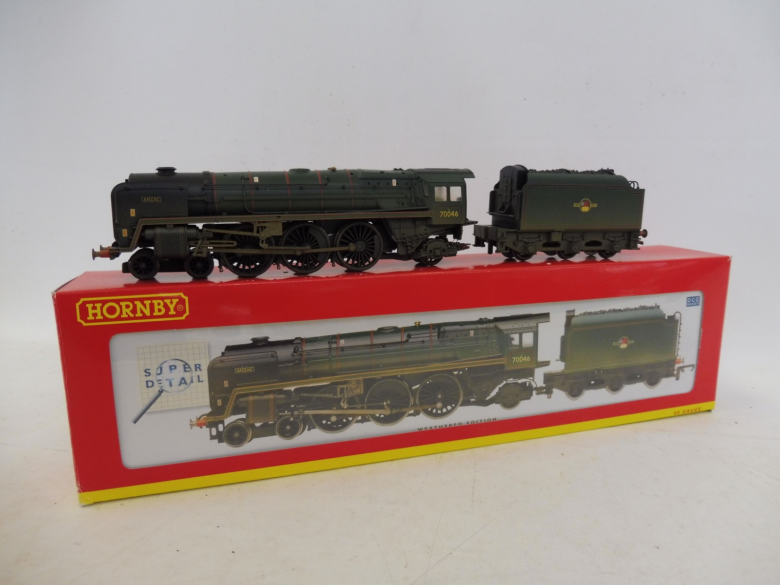 A boxed Hornby OO gauge Britannia Class locomotive 'Anzac' Weathered, no. R2457 BR 4-6-2 'Super