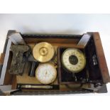 A Dewrake London Duplex Test Gauge in original mahogany box, a Weymouth Cooke Naval Range Finder