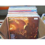 A box of LPs including Folk, Country, Rock etc.