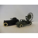 Two early military die-cast vehicles, Britains armoured car and Benbros radar carrier, both fully