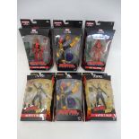 Six boxed Marvel Legends Deadpool and Antman, excellent condition