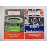 Two FA International Match football programmes for matches held at Wembley between England and