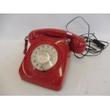 A red telephone.