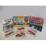 A Captain Scarlet and The Mysterons Adventure Game, two boxed Captain Scarlet vehicle kits by