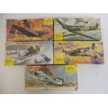 Five Heller 1/72 scale model kits.