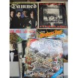 15 Punk albums to include Best of The Dammed on red vinyl, Crass, Clash etc. various conditions.