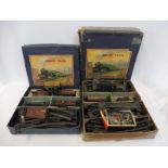 A selection of Hornby O gauge tinplate railway in two part sets including one locomotive,