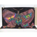 An original 1960s psychadelic poster 'Butterflies', great colour, pin holes top and bottom.