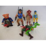 A tray of He Man characters to include Rio Blast, complete, King Hiss, Teela and Gwildor.