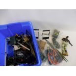 A box of Action Man figures plus accessories.