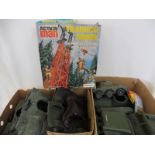 Two large boxes of Action Man military vehicles etc.