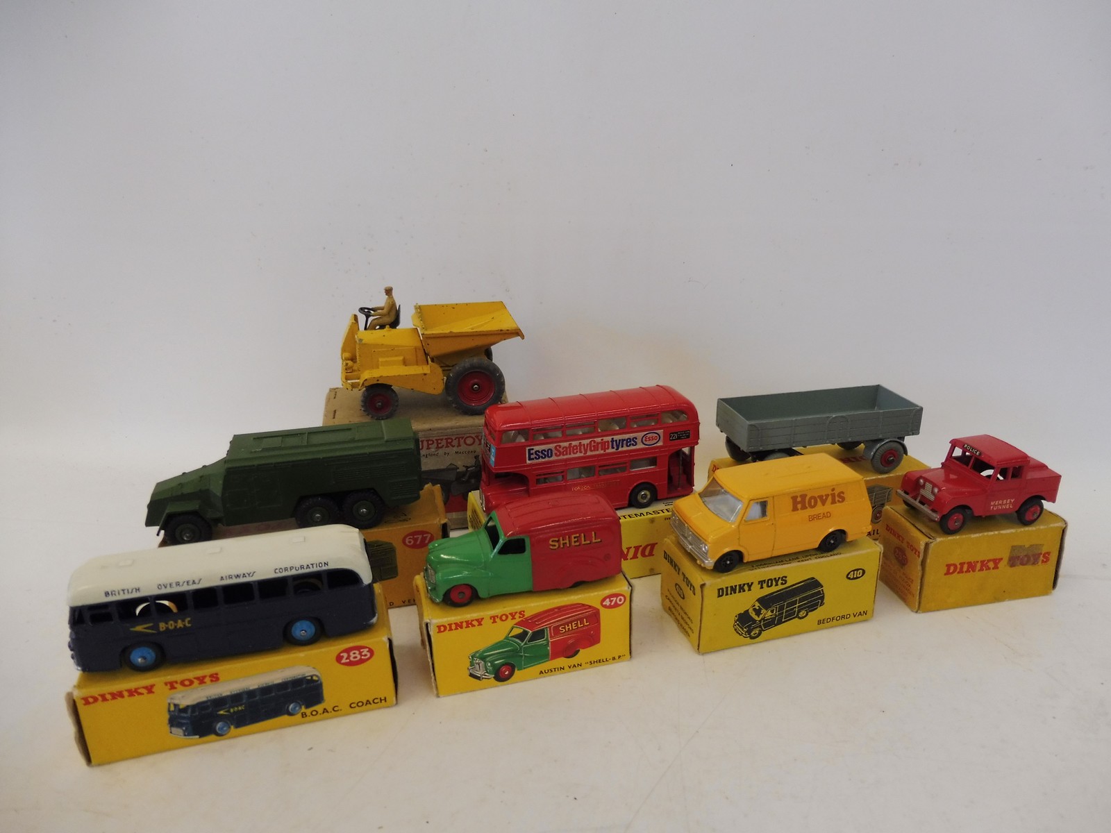 A collection of eight boxed Dinky toys.
