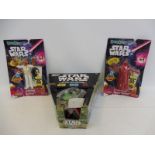 A Star Wars cardboard dispensing box full of 'Candy Containers with Collector Cards' by Topps,