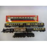 A boxed Hornby OO gauge Composite Coach 'Western Region' 124209, three unboxed Tri-ang Pullman