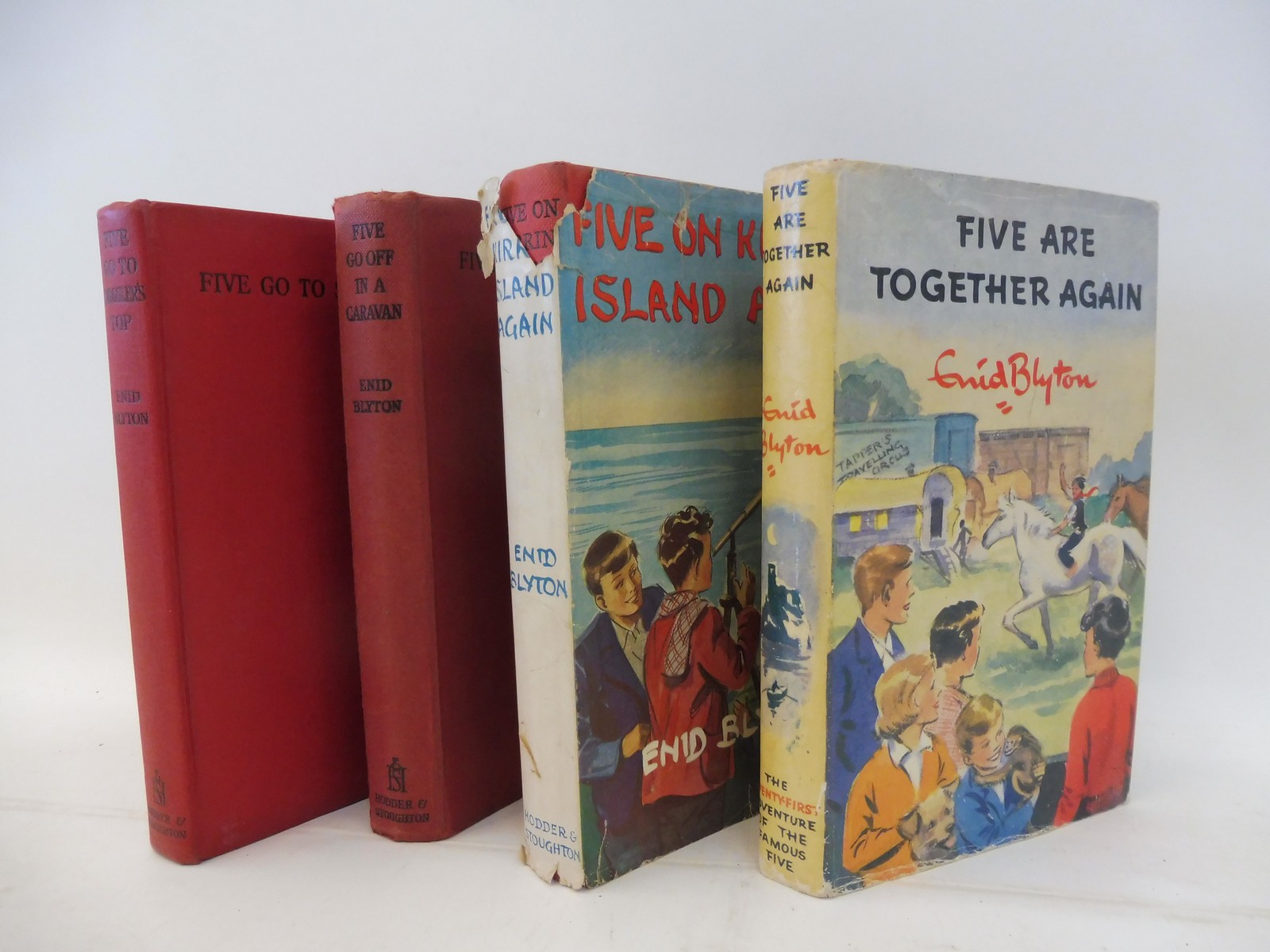 Four early Enid Blyton Famous Five books including 'Five Are Together Again' printed 1963 with