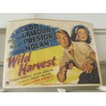 A 1950s/1960s cinema poster for Wild Harvest starring Alan Lad, great graphics, good colour.