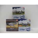 Three HM Hobbymaster 1/72 scale Air Power Series including two BF110G/4 Major Heinz Wolfgang