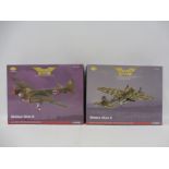 Two boxed Corgi Aviation Archive 1/72 scale models: a HE111H Doodlebug, Gilze Rajen, Holland 1944