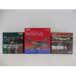 Three 1/72 scale Dragon Warbird Series incl.. a Mk. VB 249 Squadron, an ME 109E 1940 and a ME 262,