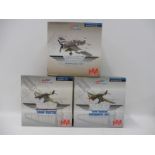 Three Hobbmaster Air Power Series models, 1/72 scale, Tank Buster Slovakia 1944, Hell Cat, Fleet Air