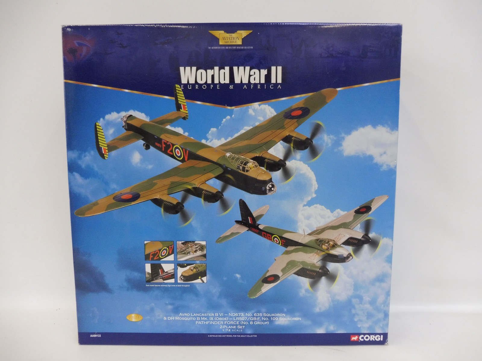 A boxed Corgi Aviation Archive 1/72 WWII Europe & Africa Avro Lancaster 635 Squadron and a DH