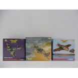 Three Corgi Aviation Archive 1/72 scale models to include a Hawker Typhoon 1B, Squadron Leader R.