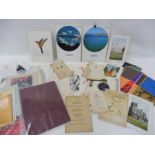 A quantity of hotel, restaurant and travel menus including BOAL, Swiss Air etc.