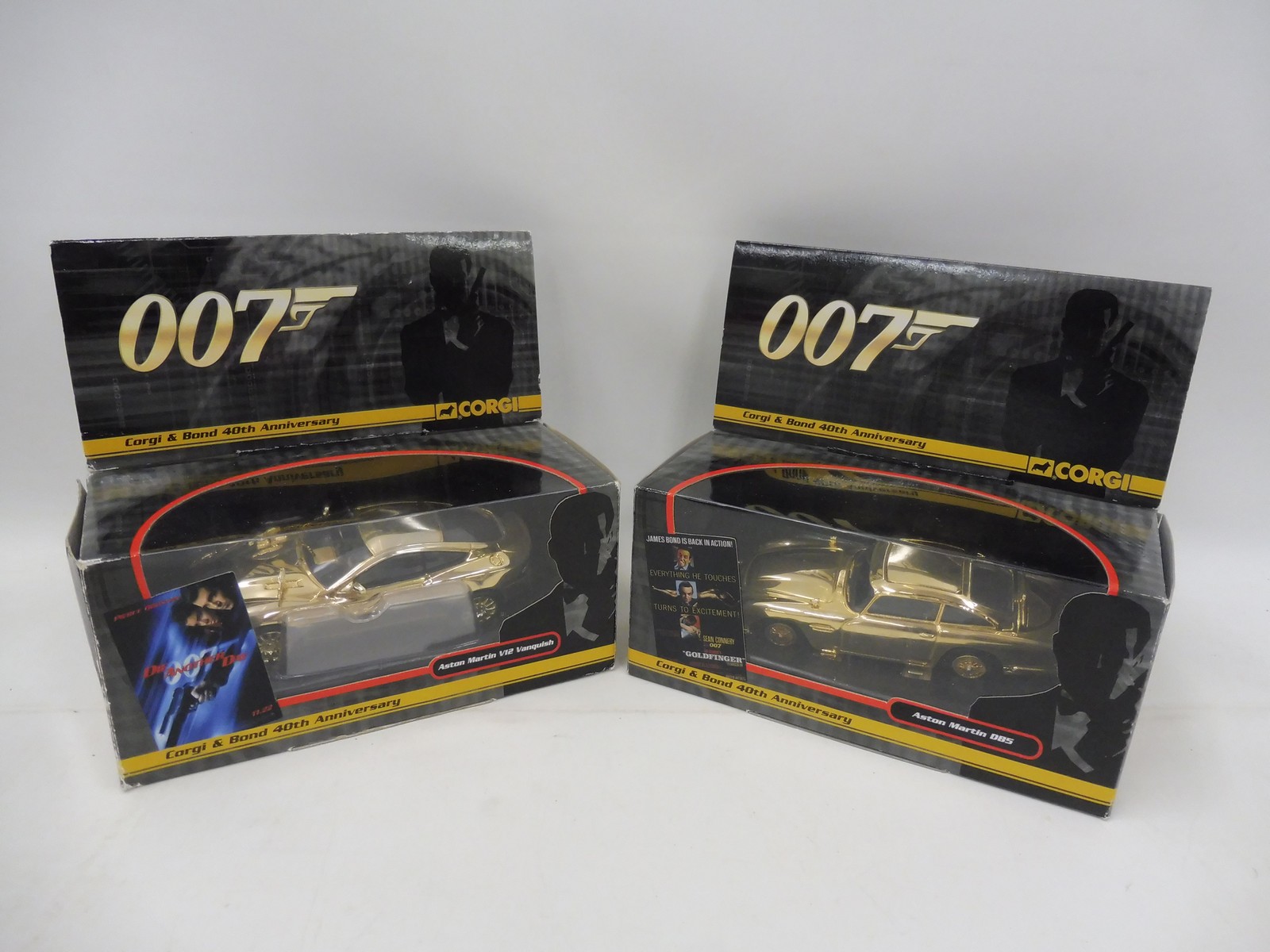 A Corgi & James Bond 007 40th Anniversary Set Aston Martin DB5 and Vanquish. Limited to 12,000 of