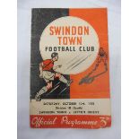 A 1953 Swindon Town football club v Leyton Orient football club programme.