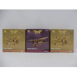 Three boxed Corgi Aviation Archive 1/72 scale models to include two Western Lysanders, Palestine