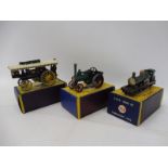 Three boxed Lesney Models of Yesteryear including a maroon showmans, no. 9, all in excellent