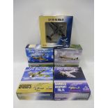 Five 1/72 scale Sky Guardians to include a Hawker Sea Fury, three Spitfires and a Messerschmitt,