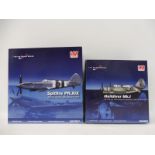 Two HM Hobbymaster models, a 1/72 scale Helldiver Mk.I Fleet Air Arm 1944 and a 1/48 scale