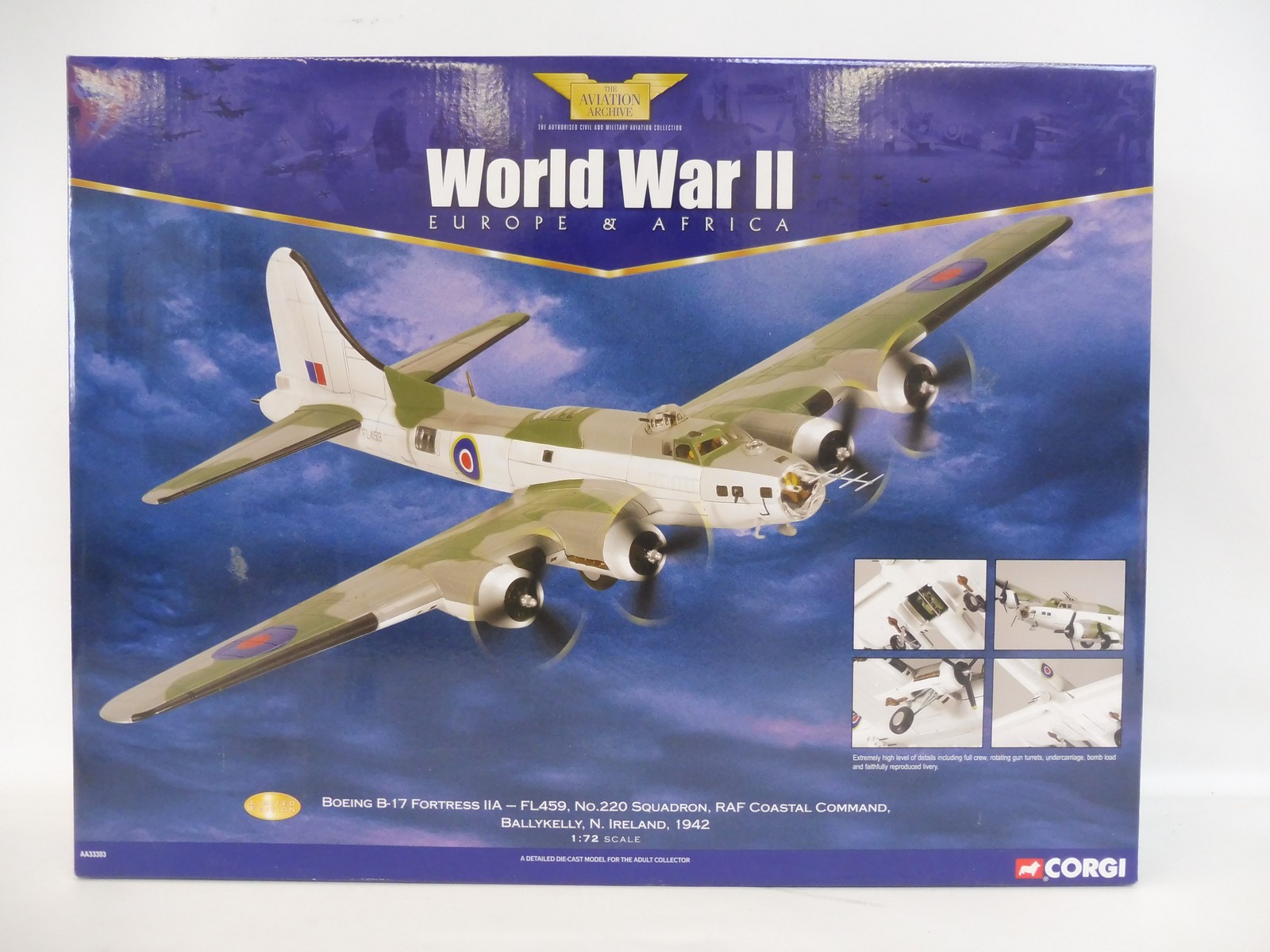 A boxed Corgi Aviation Archive WWII Europe & Africa 1/72 scale 'Boeing B17 Fortress 11A BallyKelly