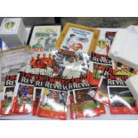 A quantity of Manchester United Reviews and items of Leeds United interest.