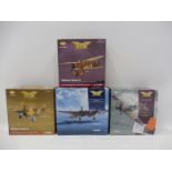 Four Corgi Aviation Archive 1/72 scale models: a Hawker Typhoo IDKU Egypt, a Westland Lysander Mk.II