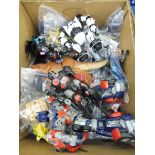 A box of transformer figures.
