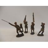 A small group of a Elastolin WWI officers and flag bearers.
