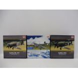 Three HM Hobbymaster 1/72 scale Air Power Series models: a BF110G4 Ober Lt. Martin Drewes, Laon