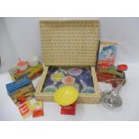 A group of early boxed children's toys including a Little Lady Playtime Saucepan Set by Bell, a