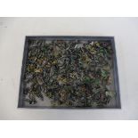 A tray of white metal painted war gaming figures, mainly WWII including Eastern Front.