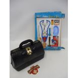 A 1960s Junior Doctor Set, boxed and a Merit nurses bag with contents.