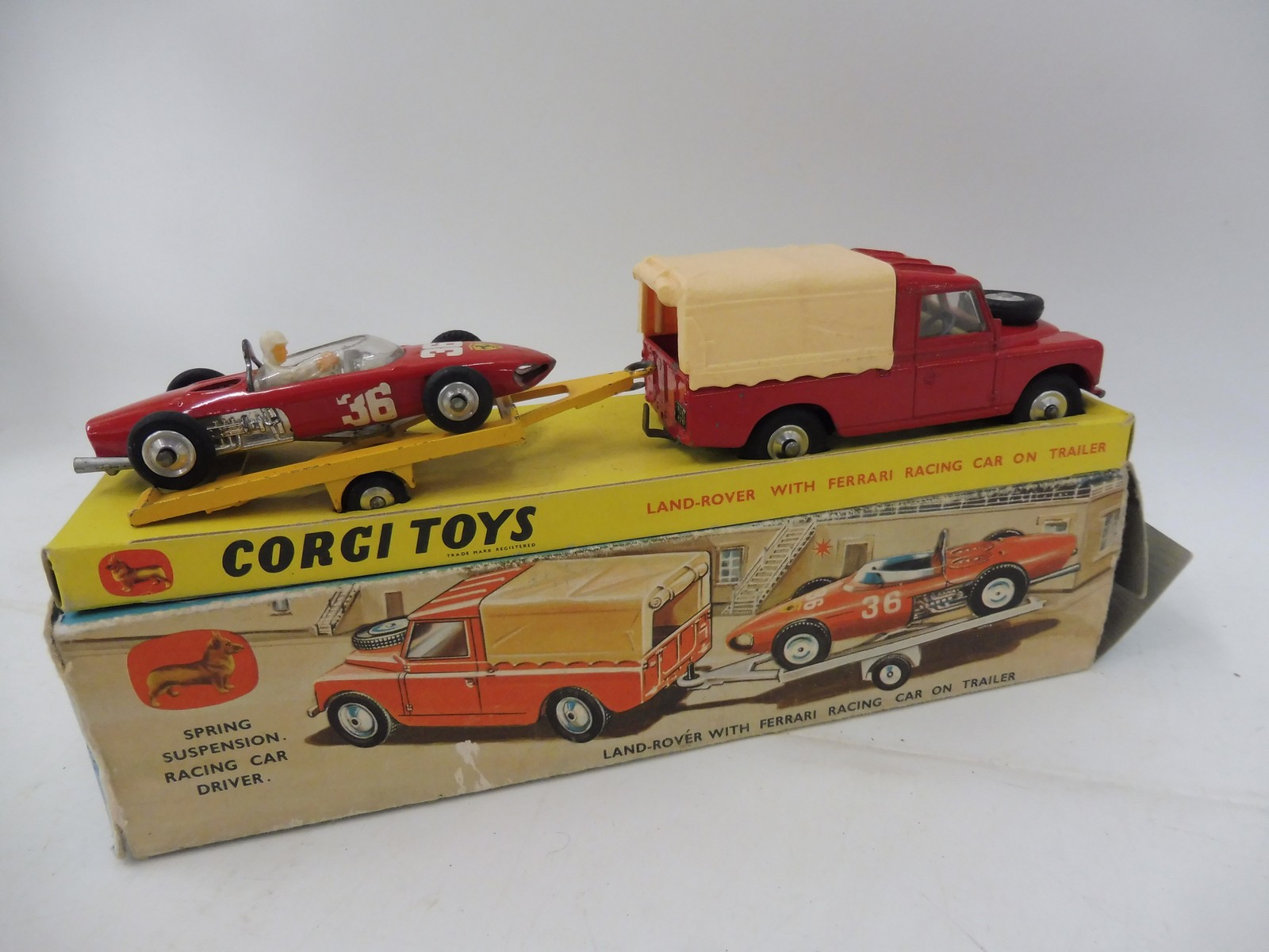 A Corgi Land Rover with Ferrari Gift Set 17. First issued in 1963, the set includes a Land Rover - Image 2 of 2