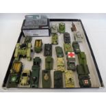 A tray of military related die-cast models including Matchbox.