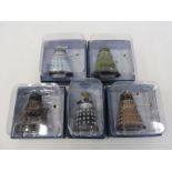 Five BBC Doctor Who models, all Daleks including Davros.