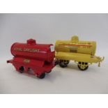 A Hornby O gauge tanker, well restored in BP Motor Spirit livery plus a second, also well