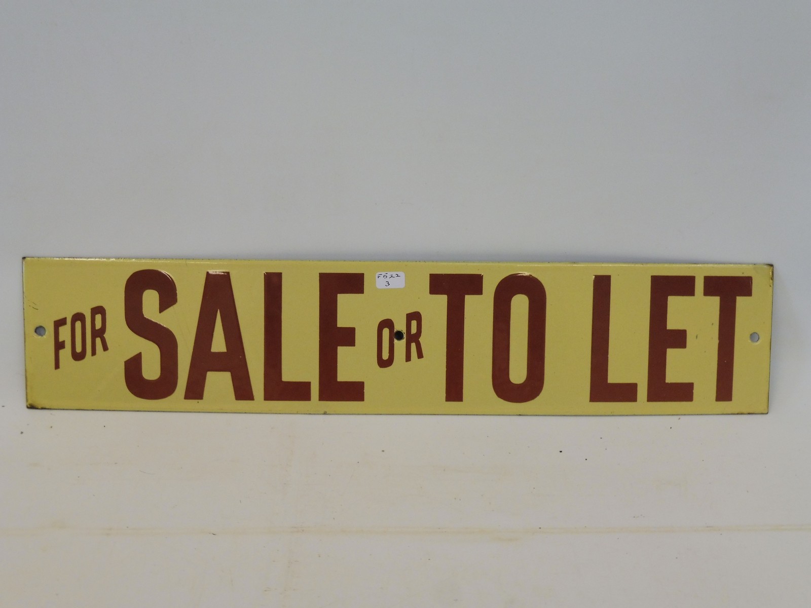A For Sale or To Let rectangular enamel sign in very near mint