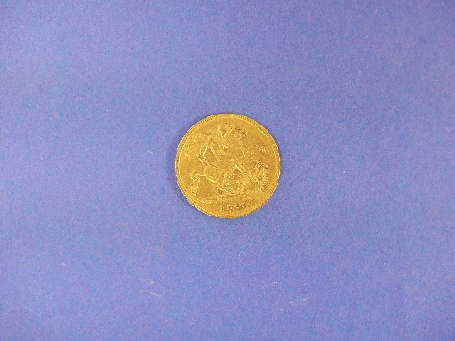 A Victorian gold half Sovereign, dated 1898.