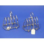 A pair of George V silver five bar Toast Racks, by Alexander Clark & Co., hallmarked Birmingham,